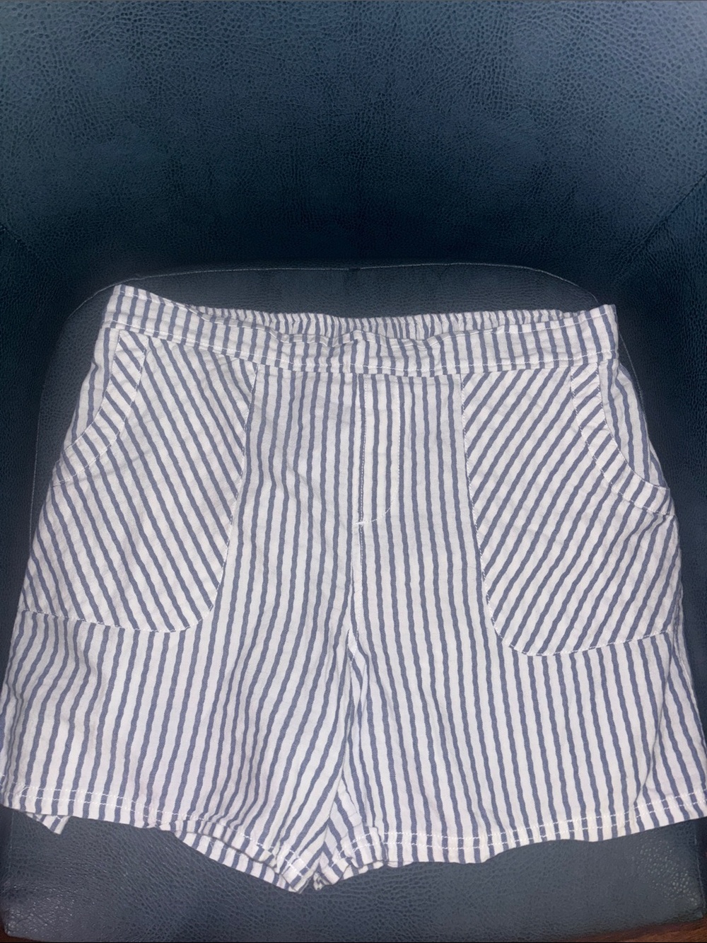 fresh produce Blue and White Striped Bermuda Shorts